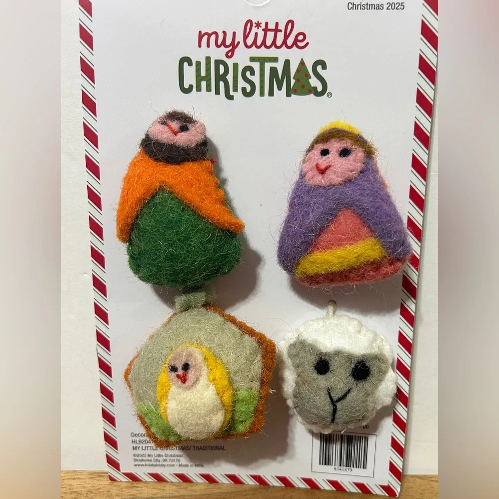 My Little Christmas Mini Plush Nativity Ornaments 2.5” Set of 4 NEW